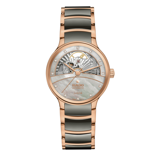 Montre Rado Centrix Automatic Diamonds Open Heart Cadran Nacre Argent