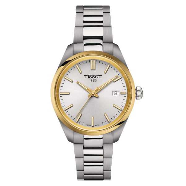 Montre Tissot PR 100 PVD Or Jaune Bracelet Acier 34mm