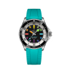 Montre Breitling Superocean 42mm Automatic Rainbow Bracelet Caoutchouc Aigue-Marine