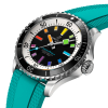 Montre Breitling Superocean 42mm Automatic Rainbow Bracelet Caoutchouc Aigue-Marine