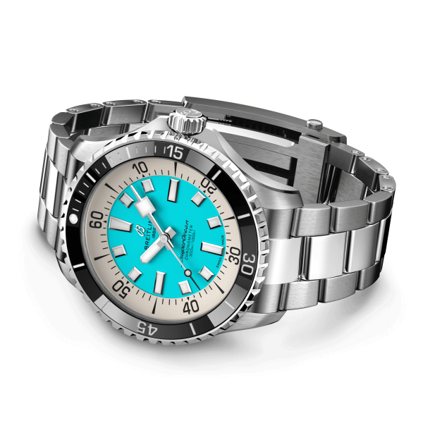 Montre Breitling Superocean 44mm Automatic Cadran Turquoise Bracelet Acier