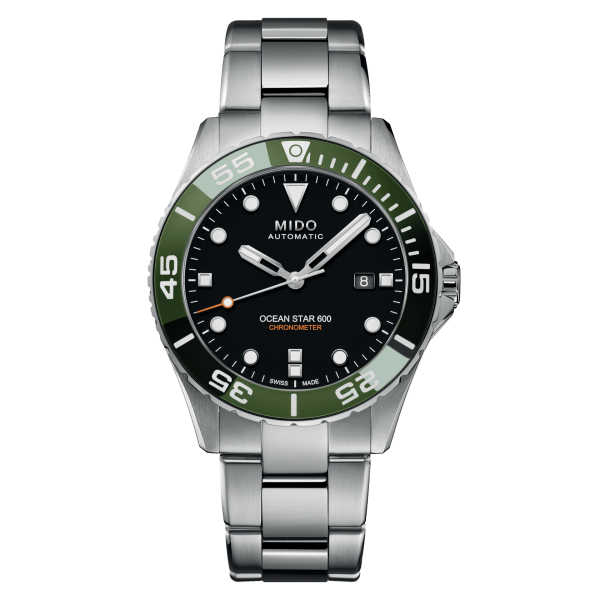 Montre Mido Ocean Star 600 Chronometer Lunette Verte Bracelet Acier