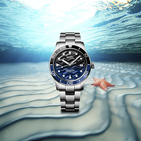 Montre Mido Ocean Star 600 Chronometer Cadran Noir Bracelet Acier