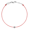 Bracelet Redline Minimaliste Diamant 0.02ct Or Blanc Fil Rouge