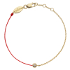 Bracelet Redline Minimaliste Diamant 0.02ct Or Jaune Fil Rouge et Chaîne