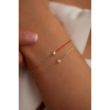 Bracelet Redline Minimaliste Diamant 0.02ct Or Jaune Fil Rouge et Chaîne