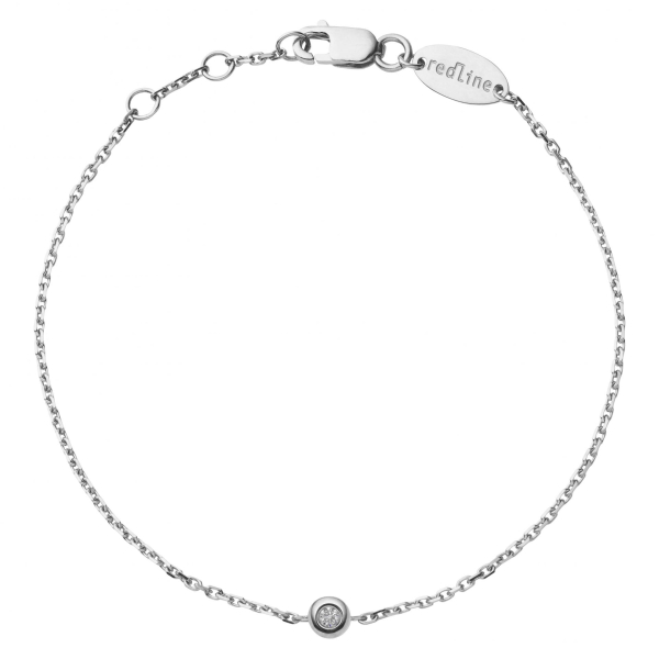 Bracelet Redline Minimaliste Diamant 0.02ct Chaîne Or Blanc