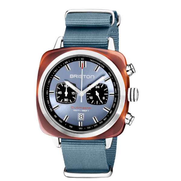 Montre Briston Clubmaster Classic Acétate Bracelet Nato Bleu Nuit