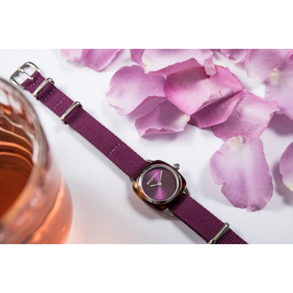 Montre Briston Clubmaster Lady Acétate Cardinal Bracelet Nylon Violet