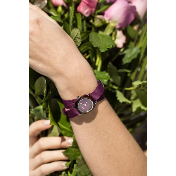 Montre Briston Clubmaster Lady Acétate Cardinal Bracelet Nylon Violet