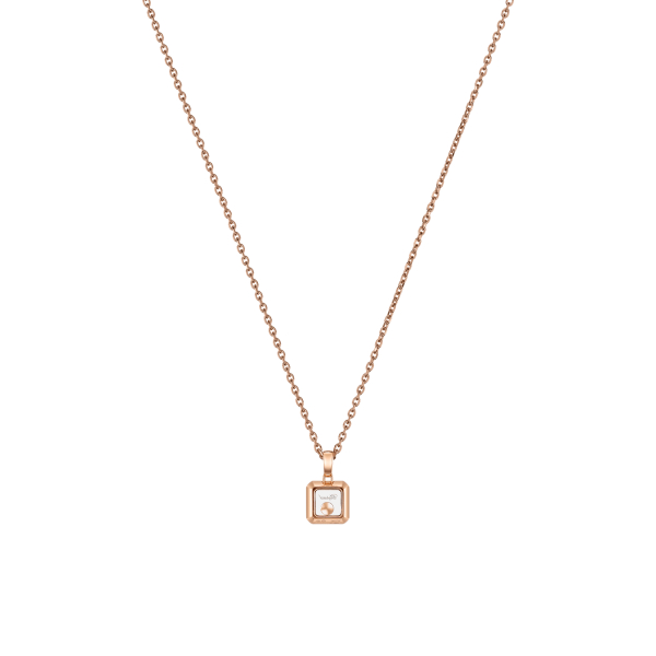 Collier Chopard Happy Diamants Icons Carré Or Rose 1 Diamant Mobile