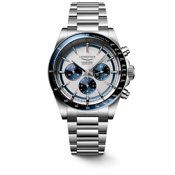 Montre Longines Conquest Heritage 42mm Bracelet Acier Chrono Bleu