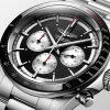 Montre Longines Conquest Bracelet Acier Cadran Noir Chrono Argent