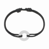 Bracelet Cible Dinh Van Grande Taille 16 mm Or Blanc sur cordon