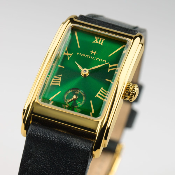 Montre Hamilton American Classic Ardmore Quartz Cadran Vert Bracelet Cuir noir