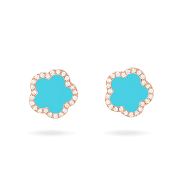 Puces Cesare Pompanon Fiore di Mamma Turquoise Diamants Or rose