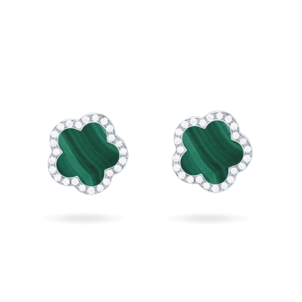 Puces Cesare Pompanon Fiore di Mamma Malachite Diamants Or Blanc