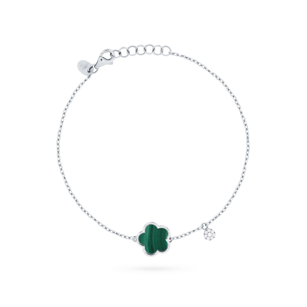 Bracelet Cesare Pompanon Fiore di Mamma Malachite Diamants Or Blanc