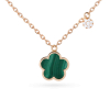 Collier Cesare Pompanon Fiore di Mamma Malachite Diamants Or Rose