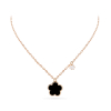 Collier Cesare Pompanon Fiore di Mamma Onyx Diamants Or Rose