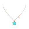 Collier Cesare Pompanon Fiore di Mamma Turquoise Diamants Or Rose