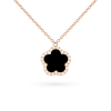 Collier Cesare Pompanon Fiore di Mamma Onyx Serti Diamants Or Rose