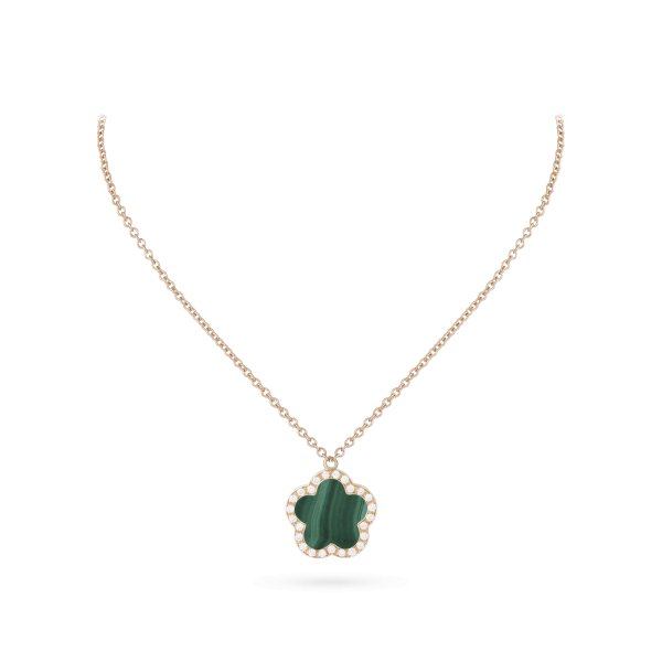 Collier Cesare Pompanon Fiore di Mamma Malachite Serti Diamants Or Rose