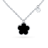 Collier Cesare Pompanon Fiore di Mamma Onyx Pastille Diamants Or Blanc