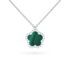 Collier Cesare Pompanon Fiore di Mamma Malachite Serti Diamants Or Blanc