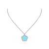 Collier Cesare Pompanon Fiore di Mamma Turquoise Serti Diamants Or Blanc