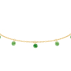 Bracelet La Brune & La Blonde Confetti Vert 5 pierres 0.65 carat or jaune