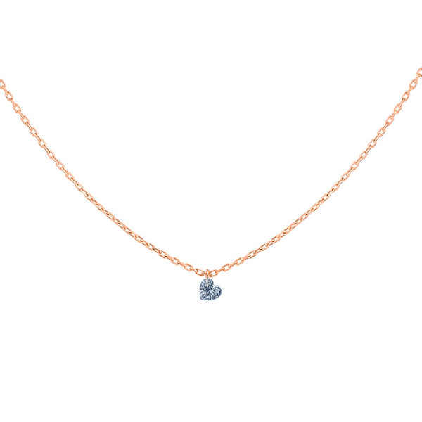 Collier La Brune & La Blonde 360° Diamant Cœur 0.15 carat Or Rose