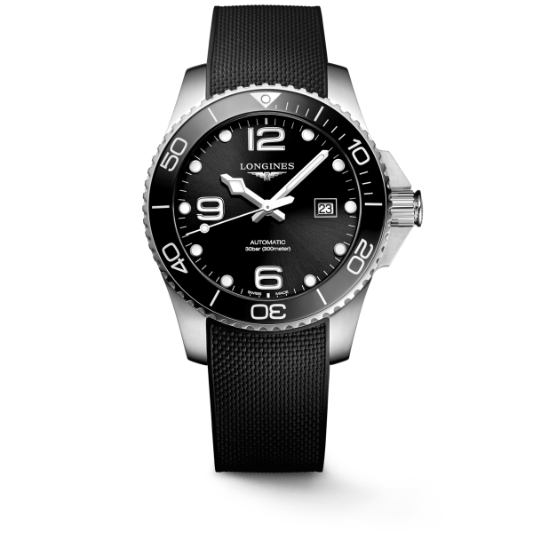 Montre Longines Hydroconquest 43mm Auto Cadran Noir Bracelet Caoutchouc