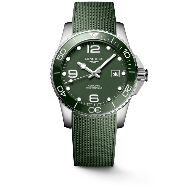 Montre Longines Hydroconquest 41mm Auto Cadran Vert Bracelet Caoutchouc