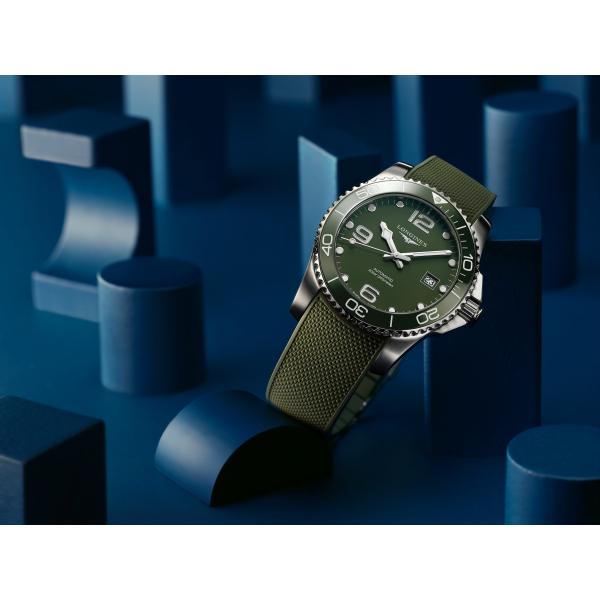 Montre Longines Hydroconquest 41mm Auto Cadran Vert Bracelet Caoutchouc