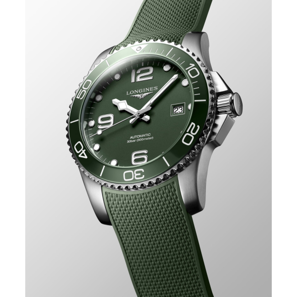 Montre Longines Hydroconquest 41mm Auto Cadran Vert Bracelet Caoutchouc