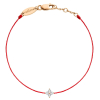 Bracelet REDLINE SHINY fil rouge étoile avec 4 diamants or jaune