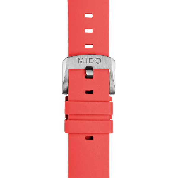 Bracelet Mido Multifort TV Big Date Caoutchouc Rouge