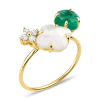 copy of Bague Morganne Bello  Victoria Lys Grande Agate Verte & Diamants Or Jaune