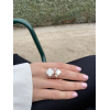 Bague Morganne Bello Bouquet Nacre Blanche et Quartz Rose Diamants Or Jaune