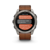 Montre Garmin Fenix 8 51mm AMOLED Sapphire Titane Bracelet Cuir + Silicone