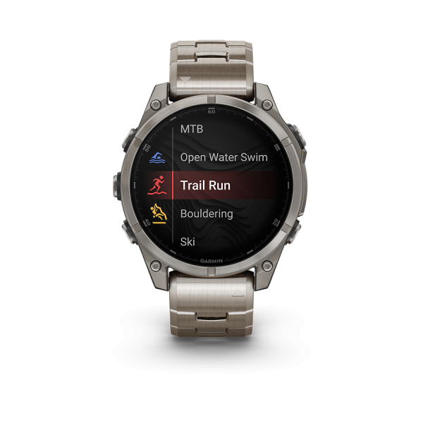 Montre Garmin Fenix 8 47mm AMOLED Sapphire Titane Bracelet Titane + Silicone