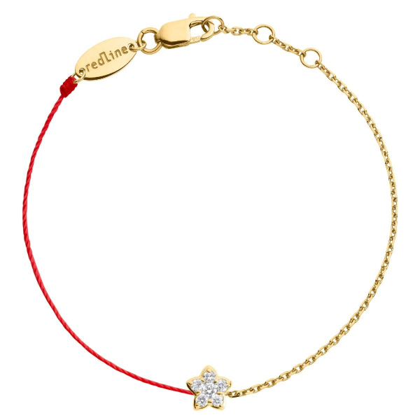 Bracelet Redline Chacha Diamant 0.05 ct Chaîne Or Jaune Fil Rouge