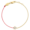 Bracelet Redline Chacha Diamant 0.05 ct Chaîne Or Jaune Fil Rouge