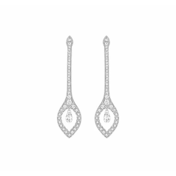 Boucle D'oreilles Stone Paris Ama Or Blanc et Diamants