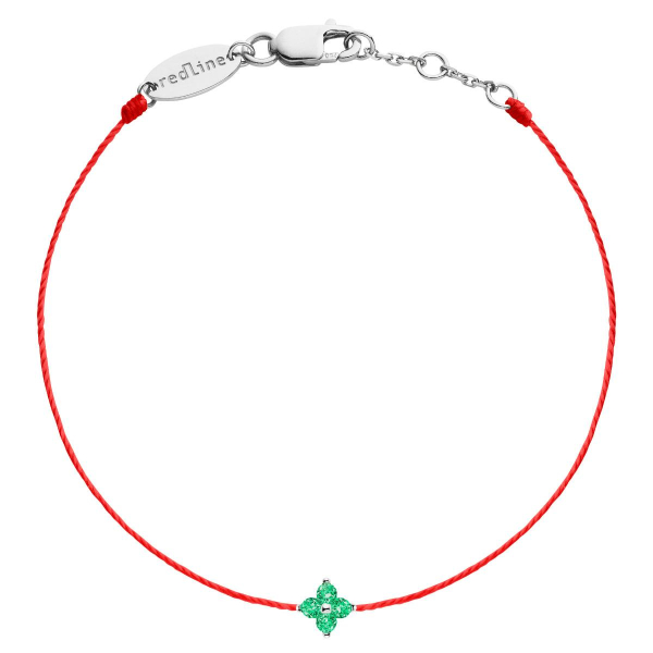 Bracelet RedLine Shiny Saphir Vert Or Blanc Fil Rouge