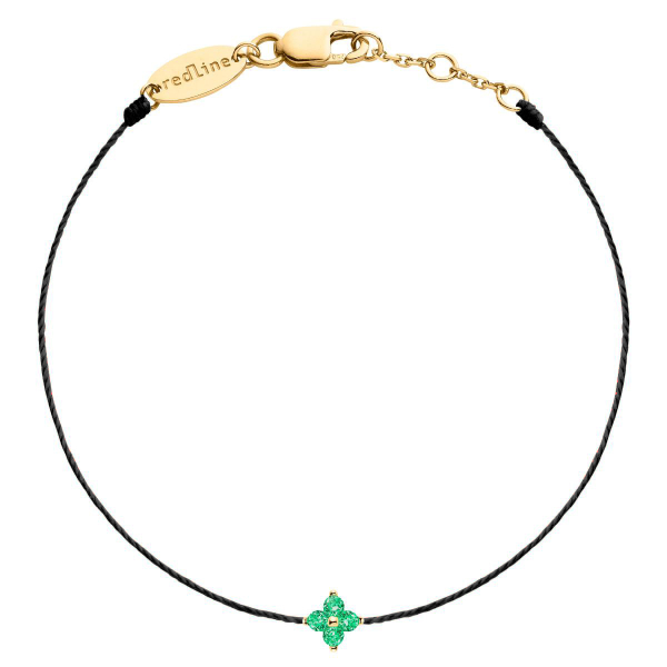 Bracelet RedLine Shiny Saphir Vert Or Jaune Fil Noir