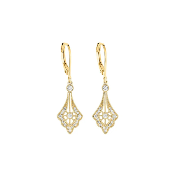 Boucle D'oreilles Stone Paris Belle Epoque Or Jaune et Diamants