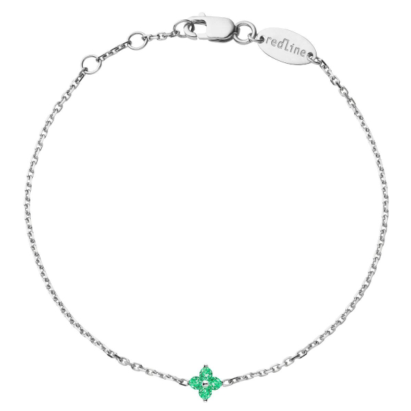 Bracelet RedLine Shiny Saphir Vert Chaîne Or Blanc