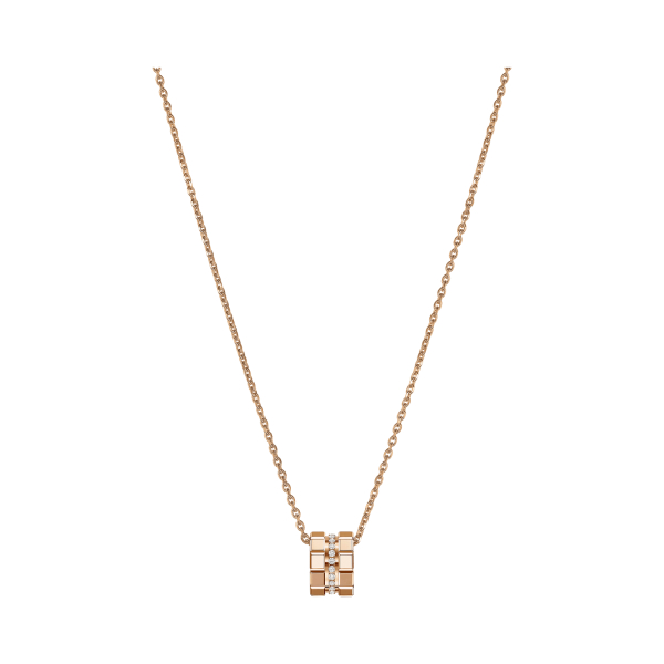 Collier Chopard Ice Cube Diamants Or Rose sur Chaîne